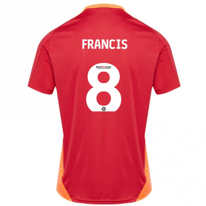 Niño Fútbol Camiseta Ed Francis #8 Azul Blanquecino 2ª Equipación 2024/25