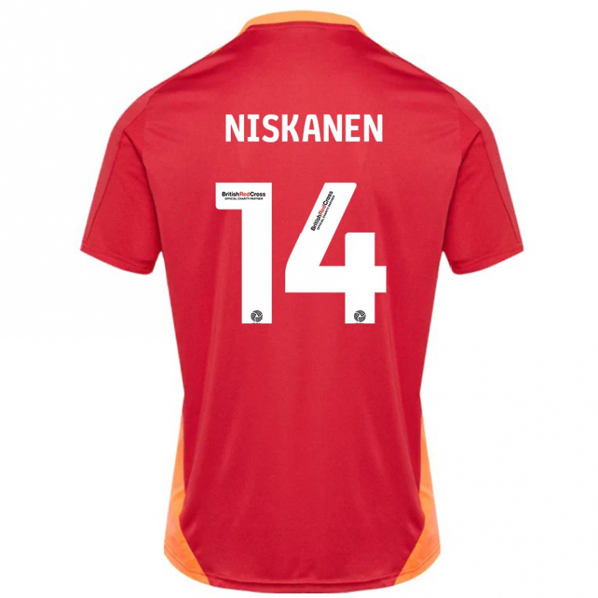 Niño Fútbol Camiseta Ilmari Niskanen #14 Azul Blanquecino 2ª Equipación 2024/25