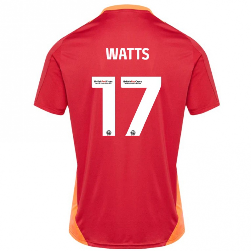 Niño Fútbol Camiseta Caleb Watts #17 Azul Blanquecino 2ª Equipación 2024/25