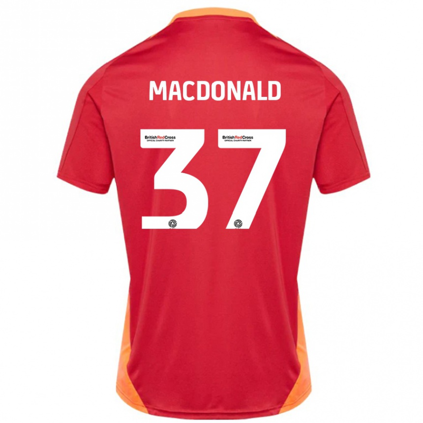 Niño Fútbol Camiseta Shaun Macdonald #37 Azul Blanquecino 2ª Equipación 2024/25