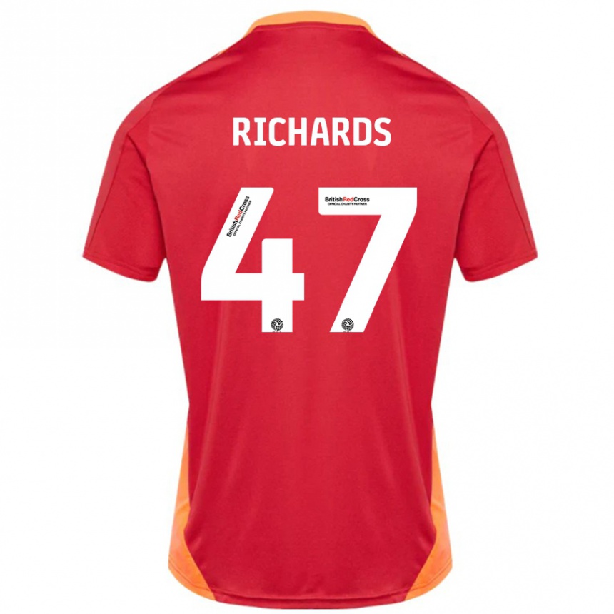 Niño Fútbol Camiseta Jake Richards #47 Azul Blanquecino 2ª Equipación 2024/25