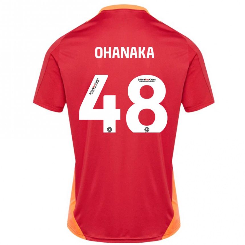 Niño Fútbol Camiseta Santino Ohanaka #48 Azul Blanquecino 2ª Equipación 2024/25