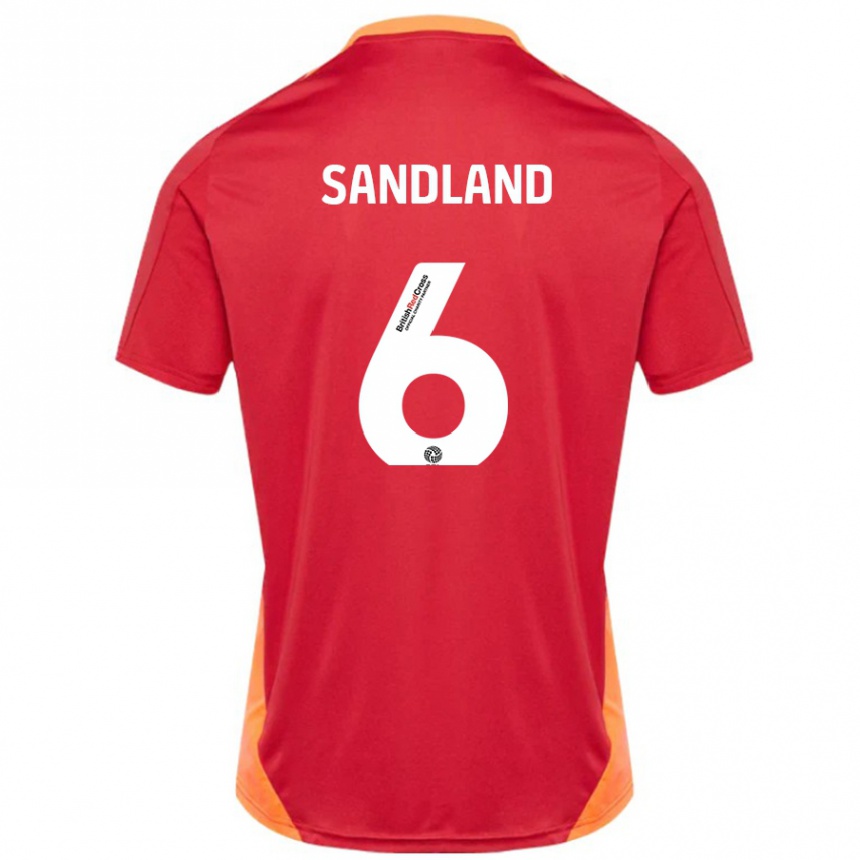 Niño Fútbol Camiseta Jess Sandland #6 Azul Blanquecino 2ª Equipación 2024/25