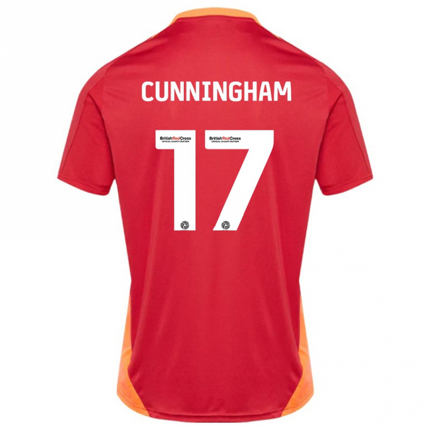 Niño Fútbol Camiseta Zoe Cunningham #17 Azul Blanquecino 2ª Equipación 2024/25