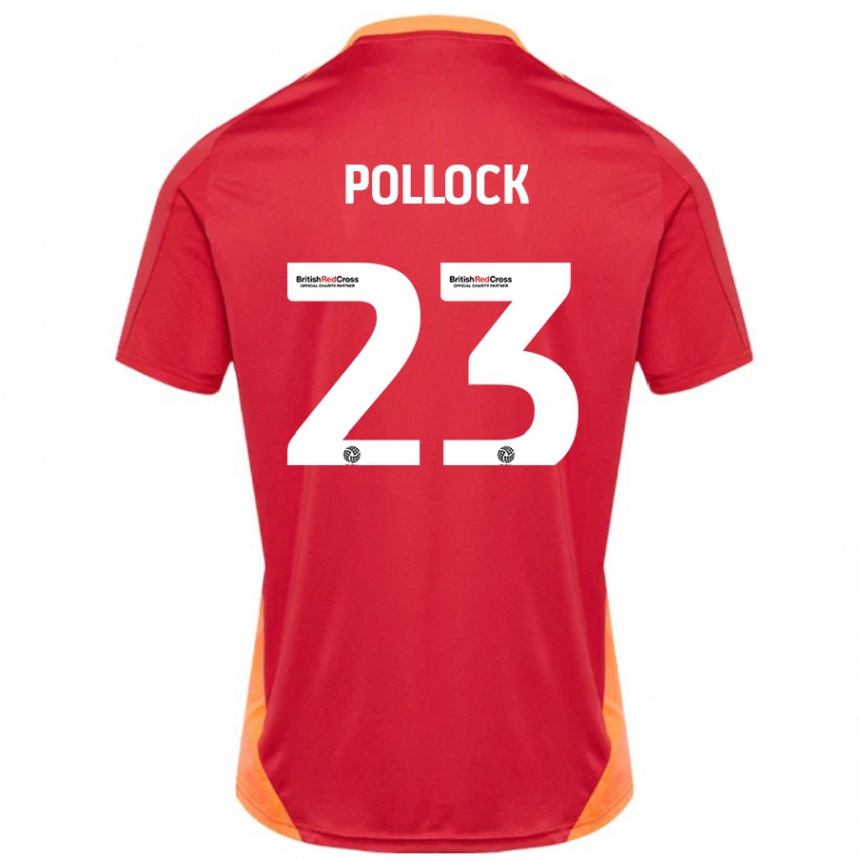 Niño Fútbol Camiseta Amber Pollock #23 Azul Blanquecino 2ª Equipación 2024/25