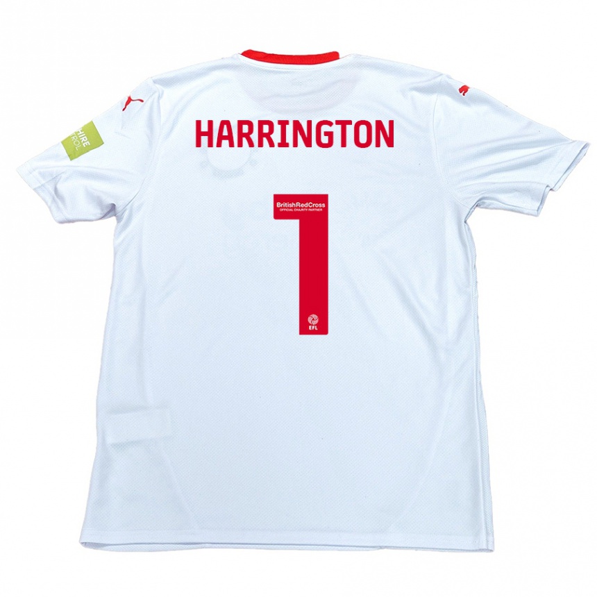 Niño Fútbol Camiseta David Harrington #1 Blanco 2ª Equipación 2024/25