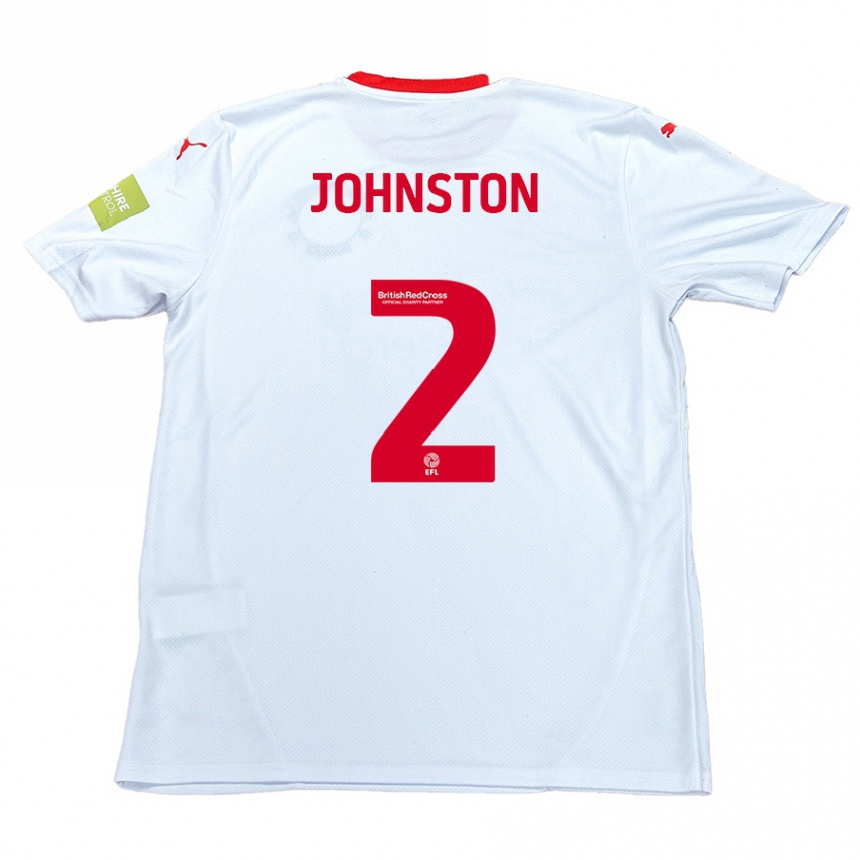 Niño Fútbol Camiseta Carl Johnston #2 Blanco 2ª Equipación 2024/25