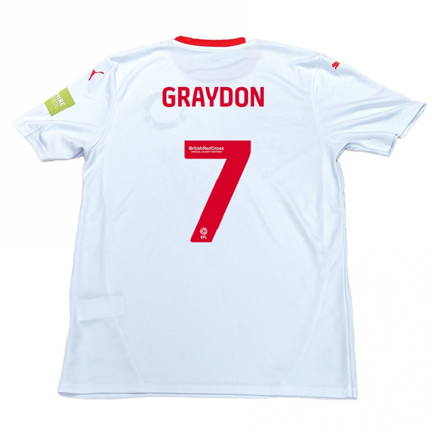 Niño Fútbol Camiseta Ryan Graydon #7 Blanco 2ª Equipación 2024/25