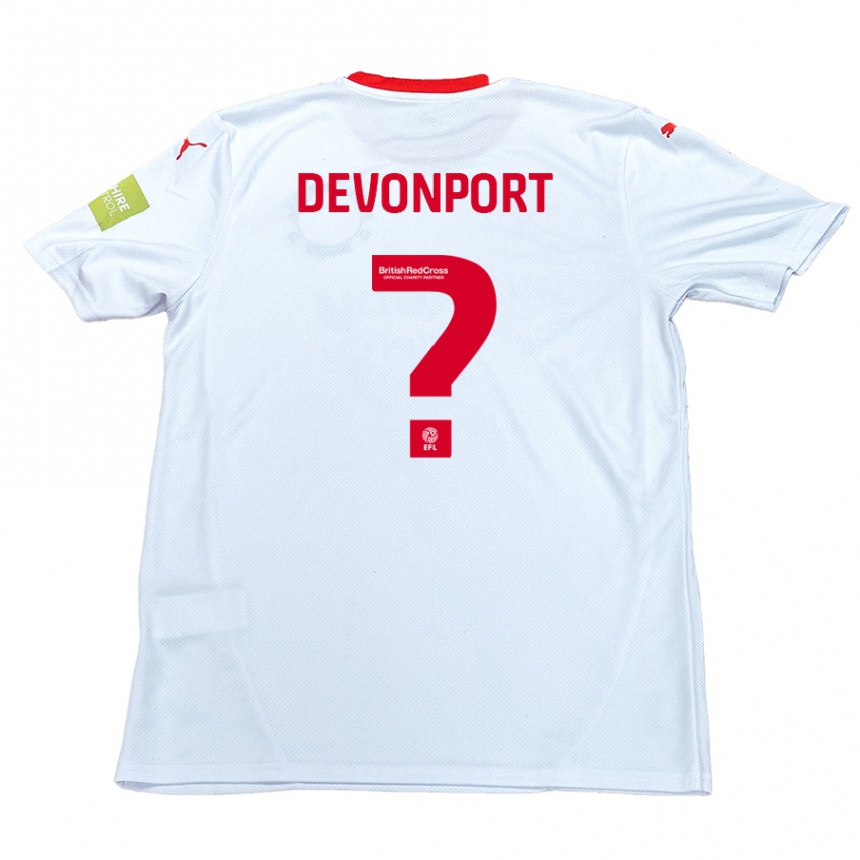 Niño Fútbol Camiseta Owen Devonport #0 Blanco 2ª Equipación 2024/25