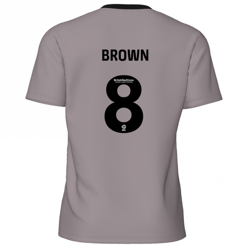 Niño Fútbol Camiseta Jordan Brown #8 Gris 2ª Equipación 2024/25