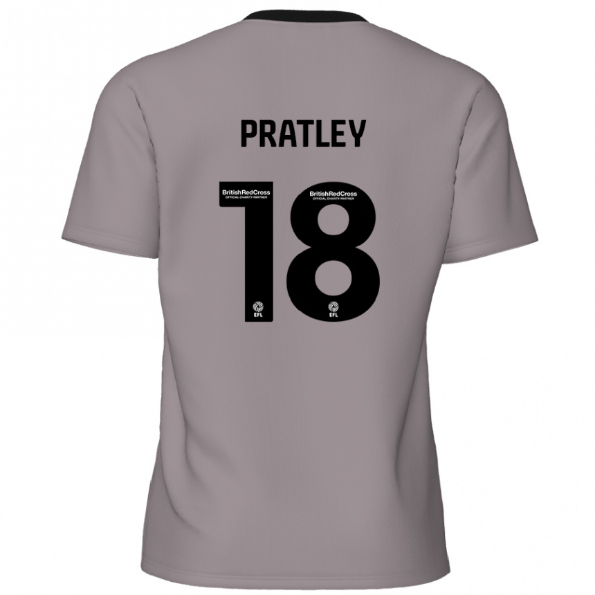 Niño Fútbol Camiseta Darren Pratley #18 Gris 2ª Equipación 2024/25