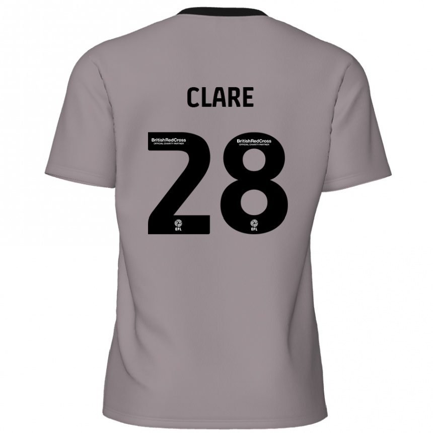 Niño Fútbol Camiseta Sean Clare #28 Gris 2ª Equipación 2024/25