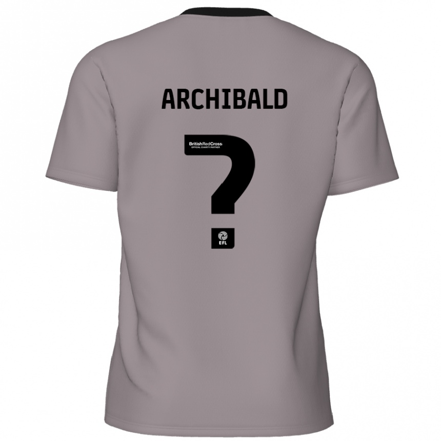 Niño Fútbol Camiseta Aaron Archibald #0 Gris 2ª Equipación 2024/25