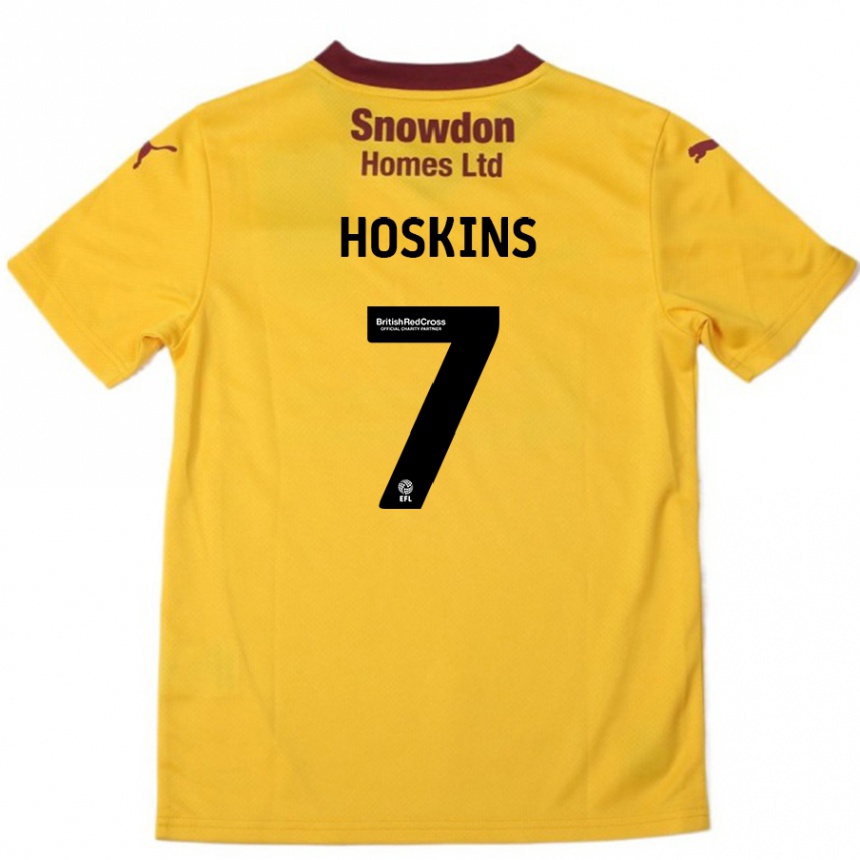 Niño Fútbol Camiseta Sam Hoskins #7 Naranja Borgoña 2ª Equipación 2024/25