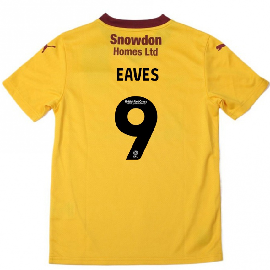 Niño Fútbol Camiseta Tom Eaves #9 Naranja Borgoña 2ª Equipación 2024/25