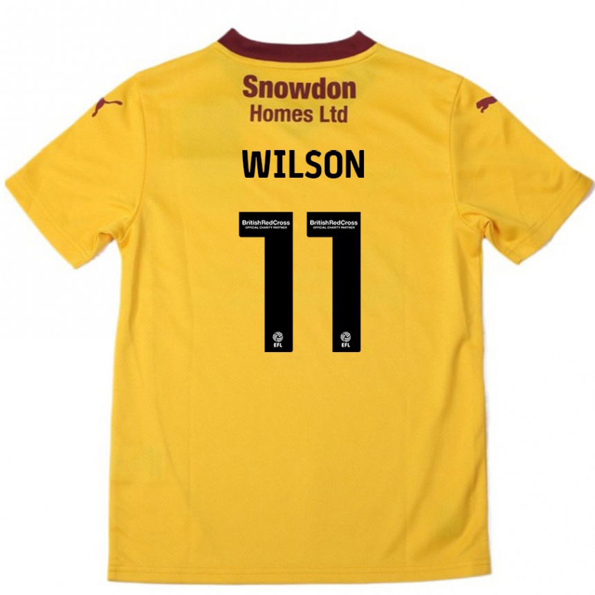 Niño Fútbol Camiseta James Wilson #11 Naranja Borgoña 2ª Equipación 2024/25