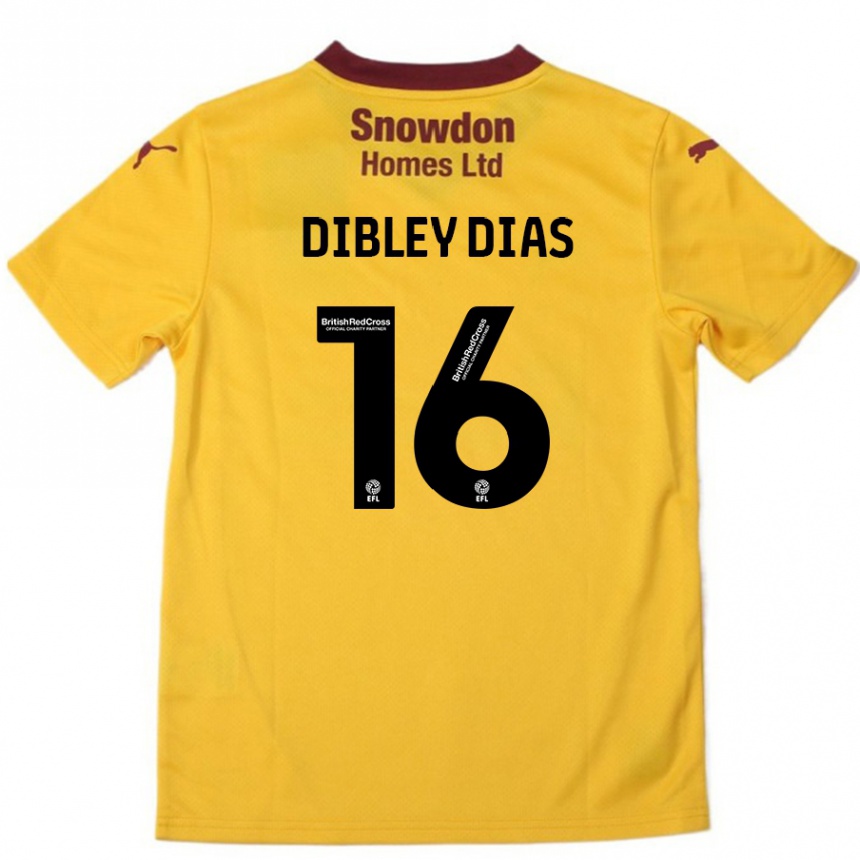 Niño Fútbol Camiseta Matt Dibley-Dias #16 Naranja Borgoña 2ª Equipación 2024/25