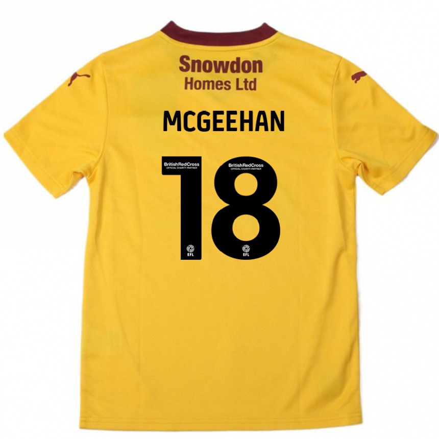 Niño Fútbol Camiseta Cameron Mcgeehan #18 Naranja Borgoña 2ª Equipación 2024/25