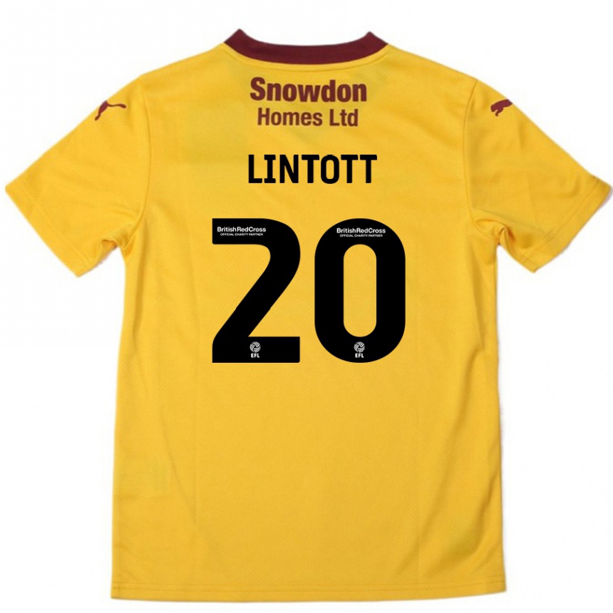 Niño Fútbol Camiseta Harvey Lintott #20 Naranja Borgoña 2ª Equipación 2024/25