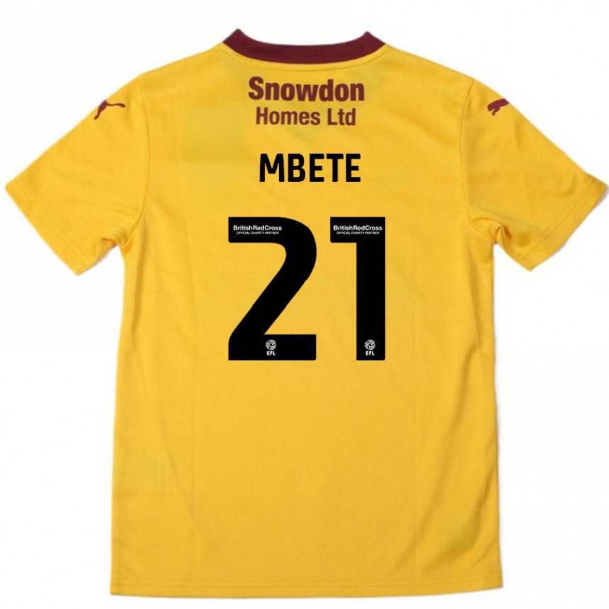 Niño Fútbol Camiseta Luke Mbete #21 Naranja Borgoña 2ª Equipación 2024/25