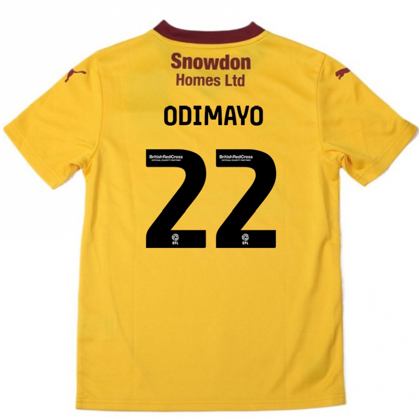 Niño Fútbol Camiseta Akin Odimayo #22 Naranja Borgoña 2ª Equipación 2024/25