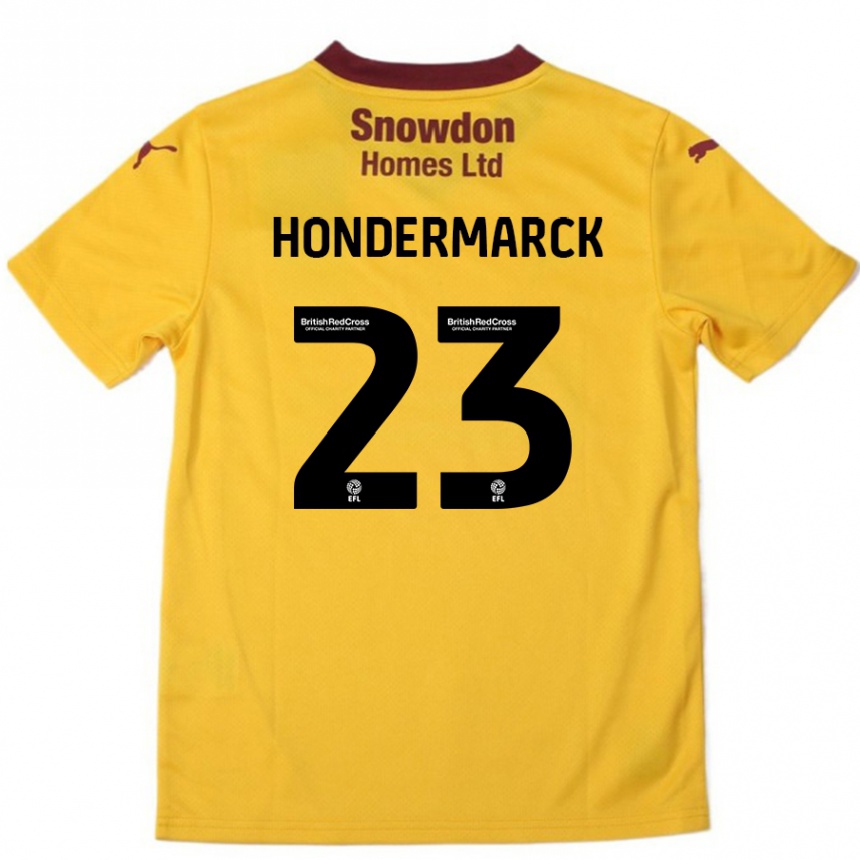 Niño Fútbol Camiseta William Hondermarck #23 Naranja Borgoña 2ª Equipación 2024/25