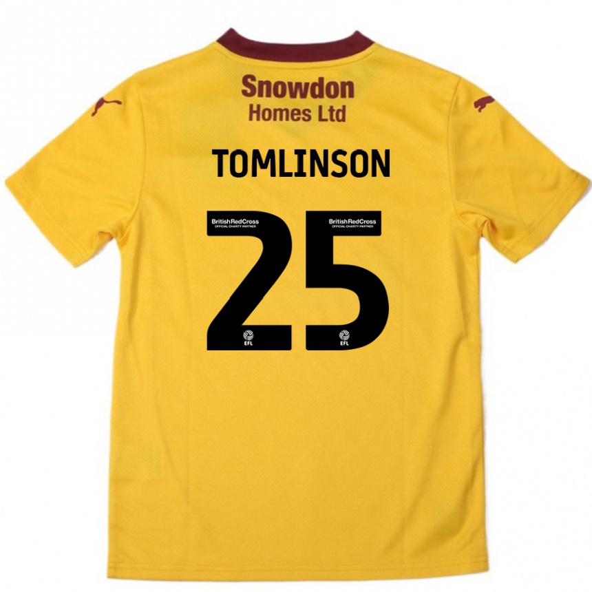 Niño Fútbol Camiseta Josh Tomlinson #25 Naranja Borgoña 2ª Equipación 2024/25