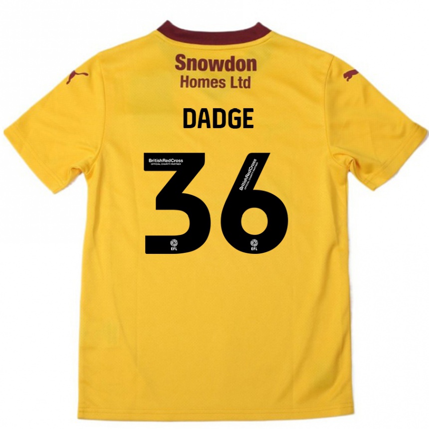 Niño Fútbol Camiseta James Dadge #36 Naranja Borgoña 2ª Equipación 2024/25