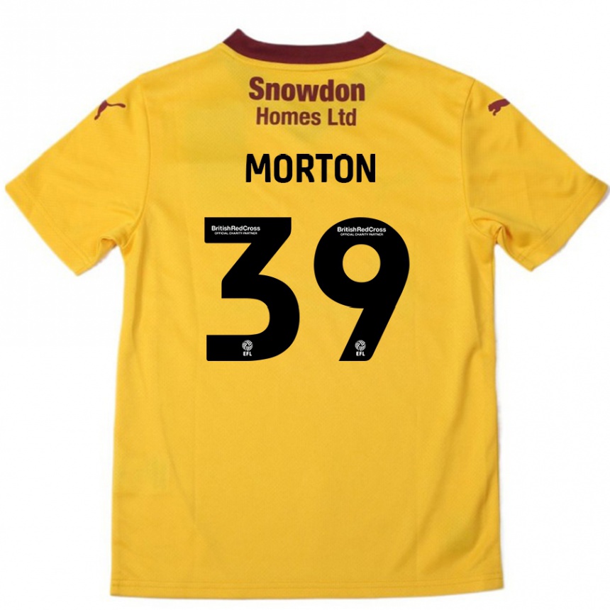 Niño Fútbol Camiseta Callum Morton #39 Naranja Borgoña 2ª Equipación 2024/25