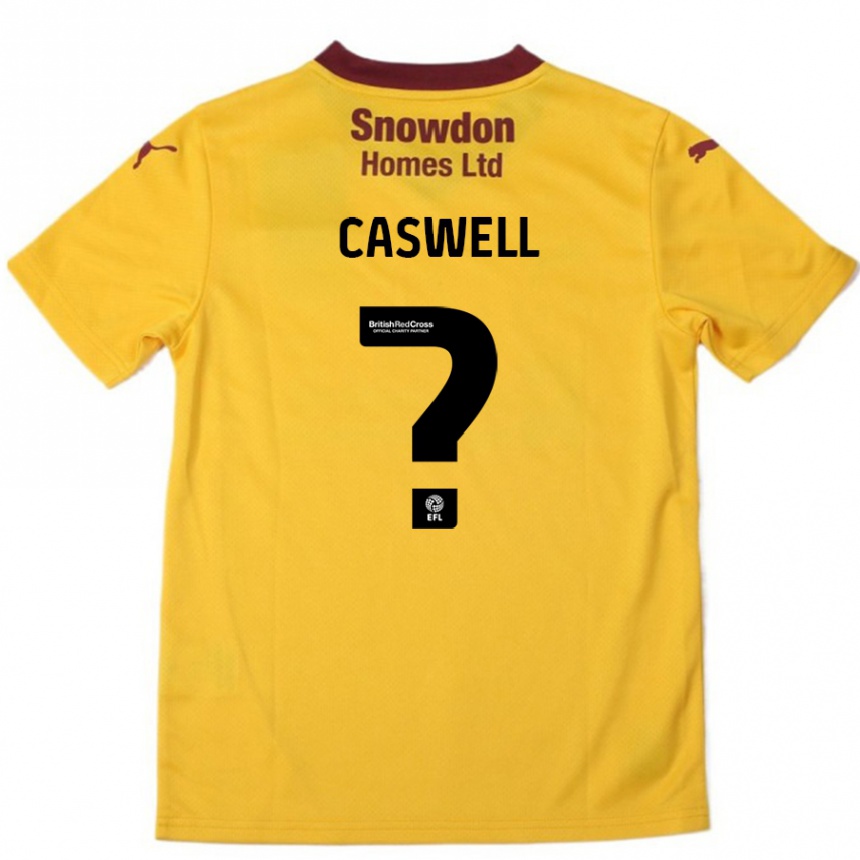 Niño Fútbol Camiseta Jordan Caswell #0 Naranja Borgoña 2ª Equipación 2024/25