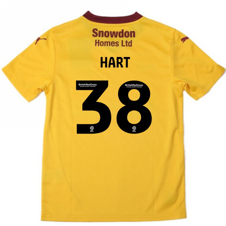 Niño Fútbol Camiseta Jamari Hart #38 Naranja Borgoña 2ª Equipación 2024/25