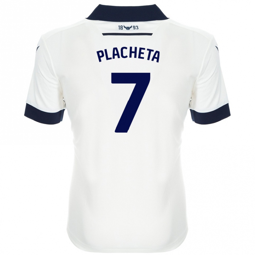 Niño Fútbol Camiseta Przemyslaw Placheta #7 Blanco Azul Marino 2ª Equipación 2024/25