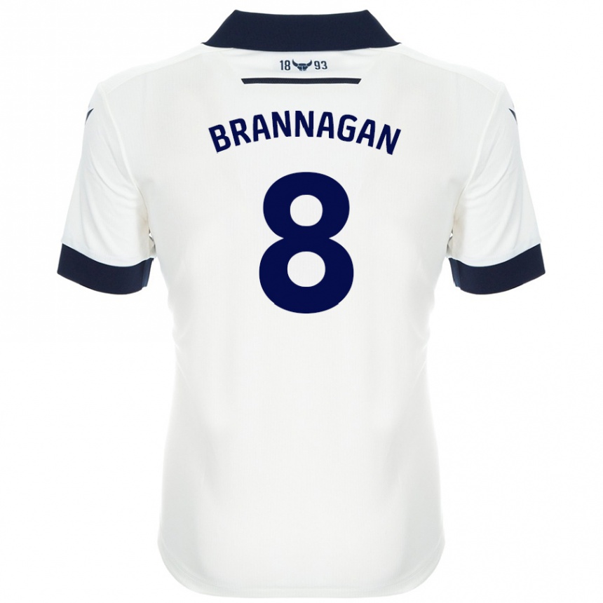 Niño Fútbol Camiseta Cameron Brannagan #8 Blanco Azul Marino 2ª Equipación 2024/25