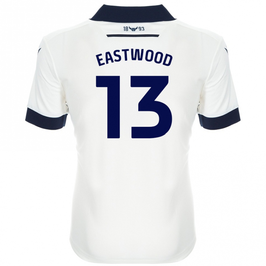 Niño Fútbol Camiseta Simon Eastwood #13 Blanco Azul Marino 2ª Equipación 2024/25