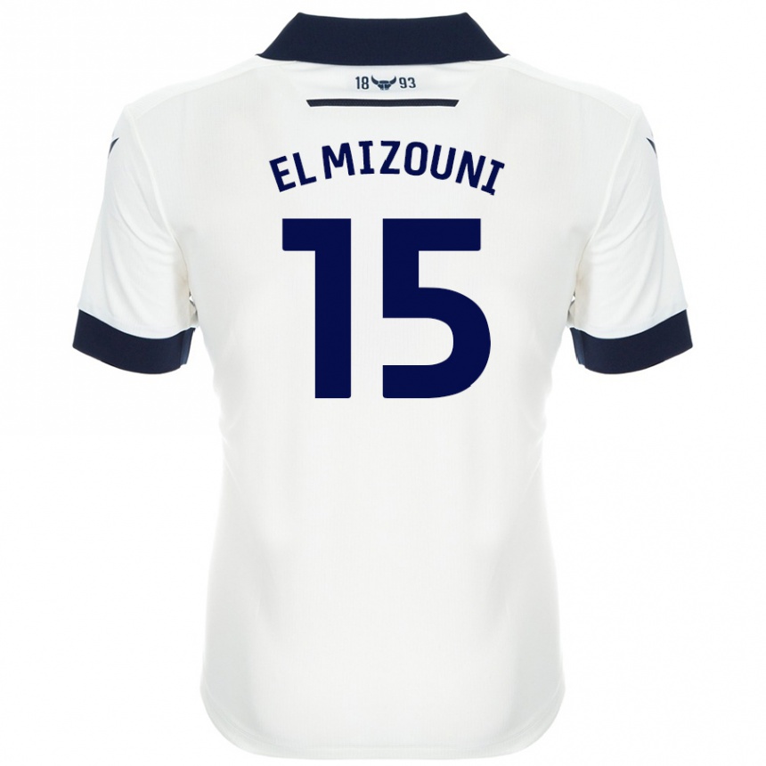 Niño Fútbol Camiseta Idris El Mizouni #15 Blanco Azul Marino 2ª Equipación 2024/25