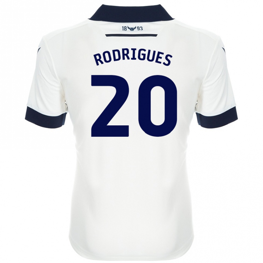 Niño Fútbol Camiseta Rúben Rodrigues #20 Blanco Azul Marino 2ª Equipación 2024/25