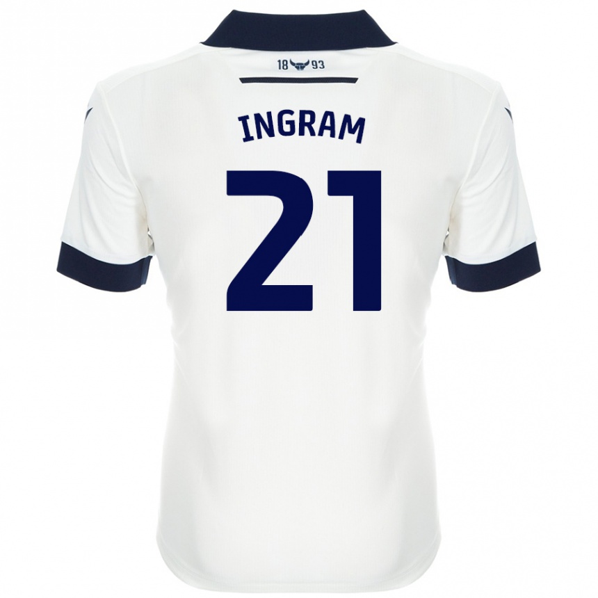 Niño Fútbol Camiseta Matt Ingram #21 Blanco Azul Marino 2ª Equipación 2024/25