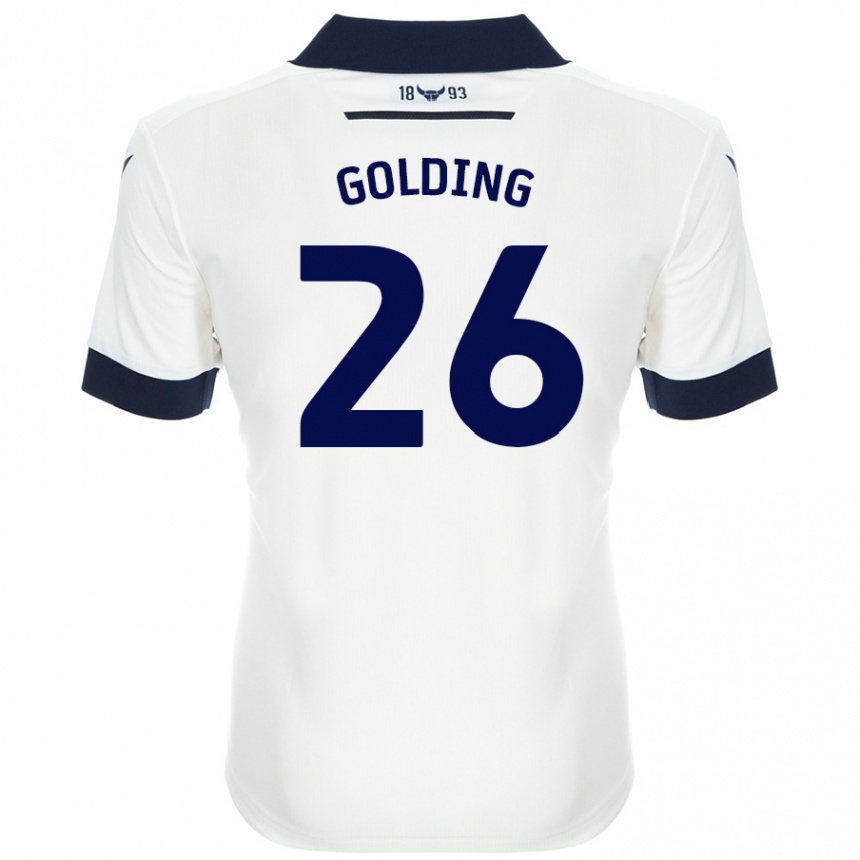 Niño Fútbol Camiseta James Golding #26 Blanco Azul Marino 2ª Equipación 2024/25