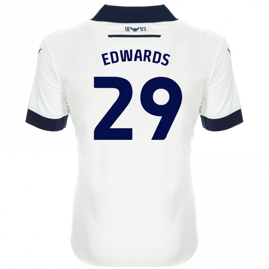 Niño Fútbol Camiseta Kyle Edwards #29 Blanco Azul Marino 2ª Equipación 2024/25