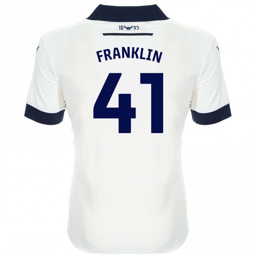 Niño Fútbol Camiseta George Franklin #41 Blanco Azul Marino 2ª Equipación 2024/25