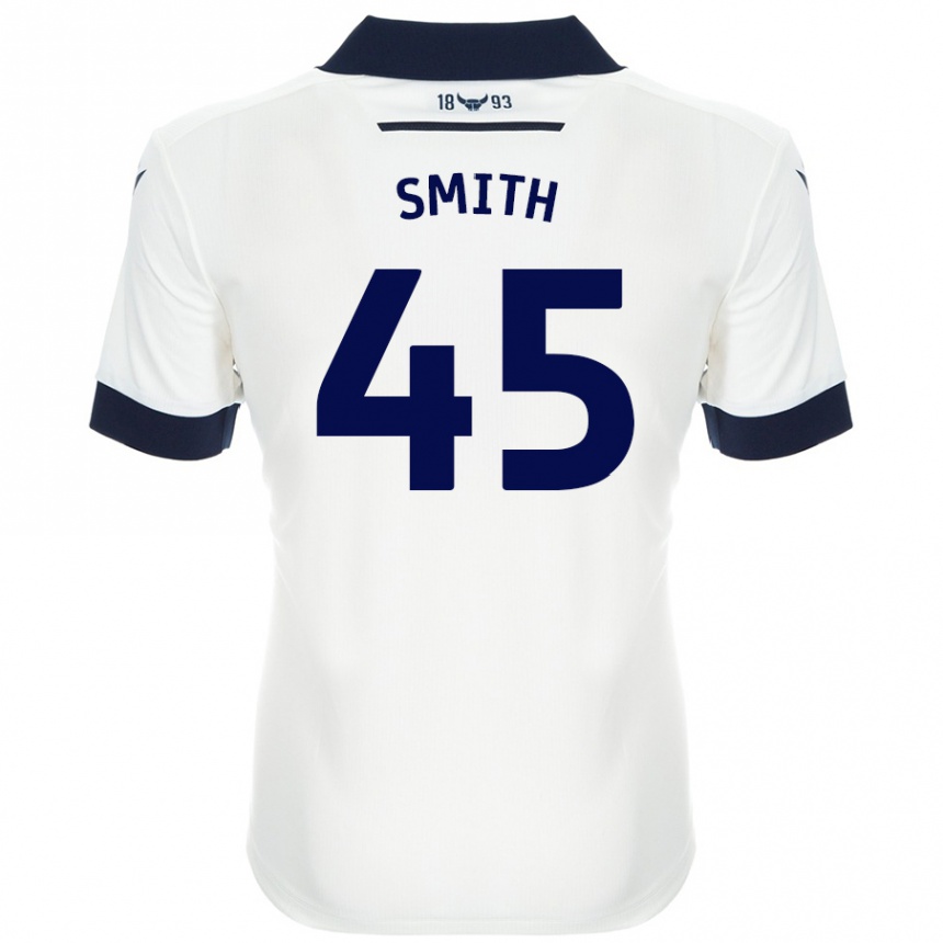 Niño Fútbol Camiseta Max Smith #45 Blanco Azul Marino 2ª Equipación 2024/25