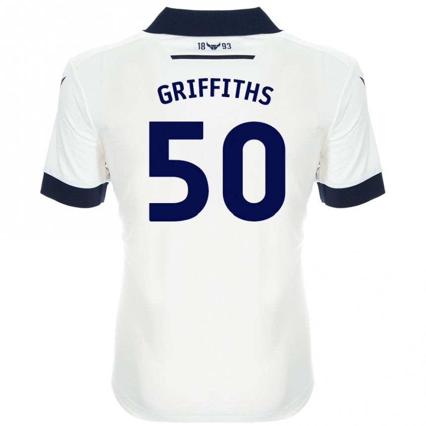 Niño Fútbol Camiseta Louis Griffiths #50 Blanco Azul Marino 2ª Equipación 2024/25