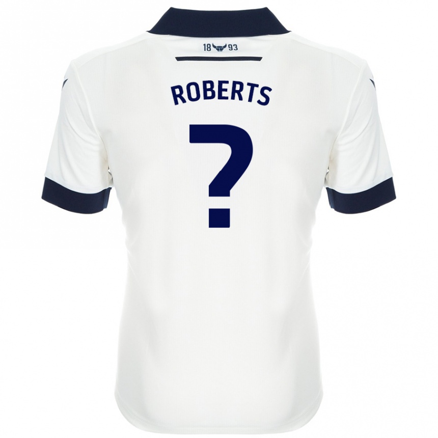 Niño Fútbol Camiseta Amber Roberts #0 Blanco Azul Marino 2ª Equipación 2024/25