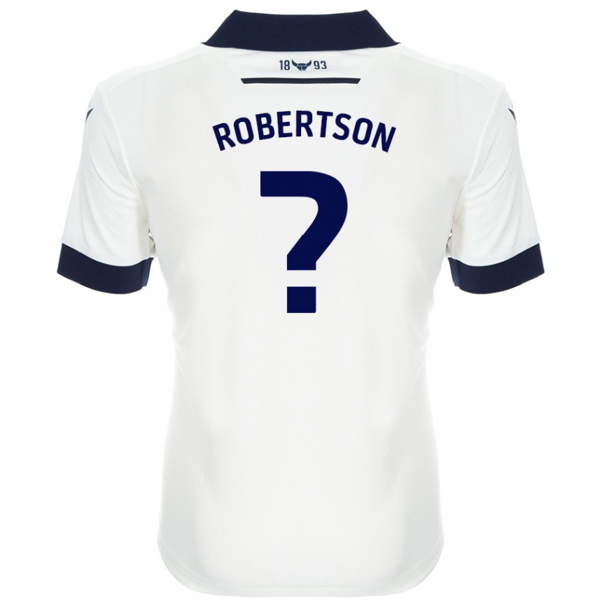 Niño Fútbol Camiseta Maddie Robertson #0 Blanco Azul Marino 2ª Equipación 2024/25