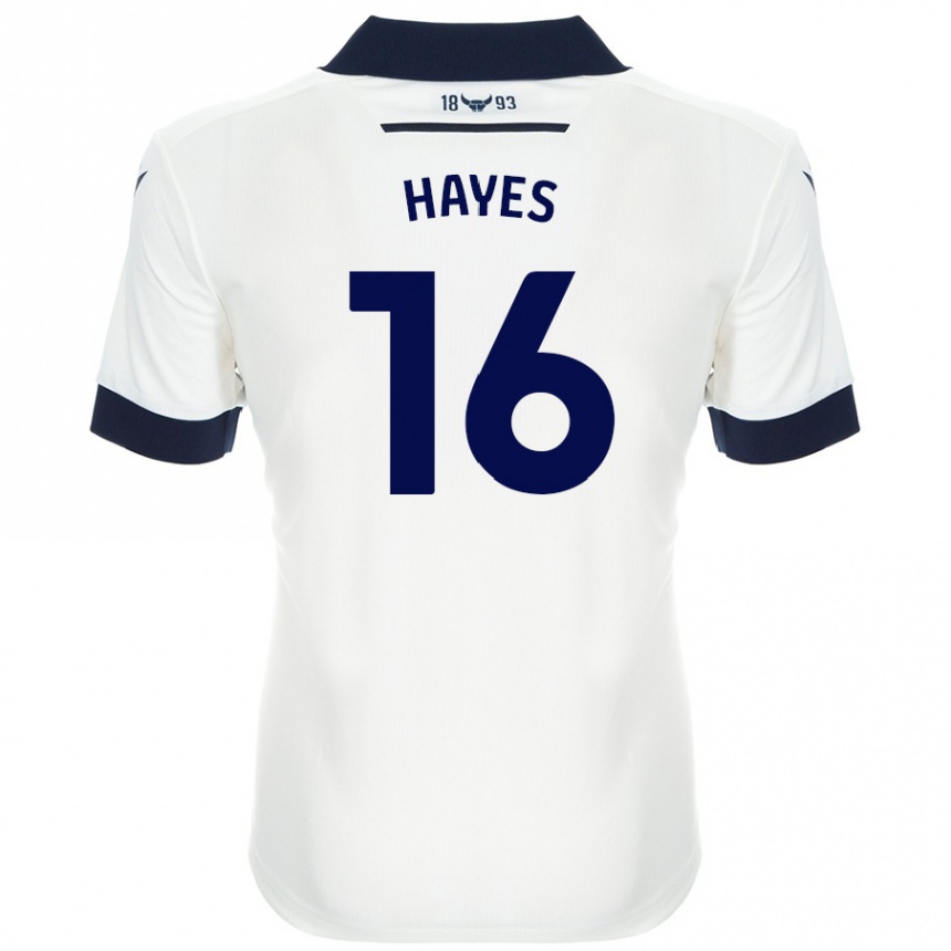 Niño Fútbol Camiseta Georgia Hayes #16 Blanco Azul Marino 2ª Equipación 2024/25