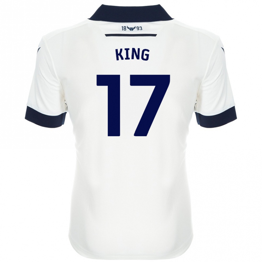 Niño Fútbol Camiseta Sarah King #17 Blanco Azul Marino 2ª Equipación 2024/25