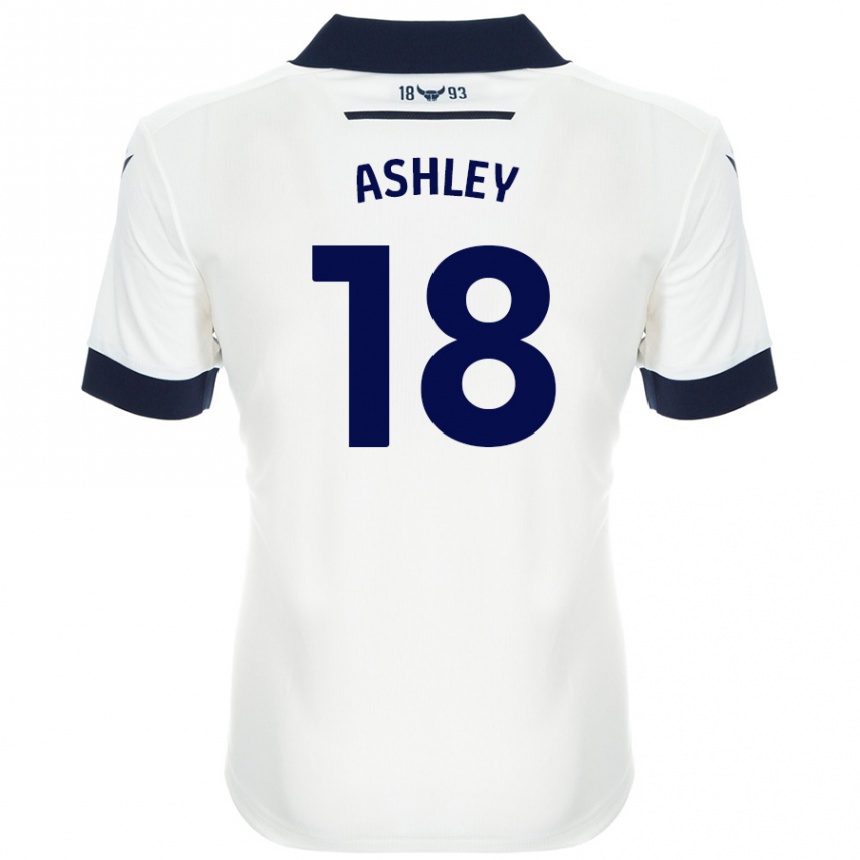 Niño Fútbol Camiseta Alex Ashley #18 Blanco Azul Marino 2ª Equipación 2024/25