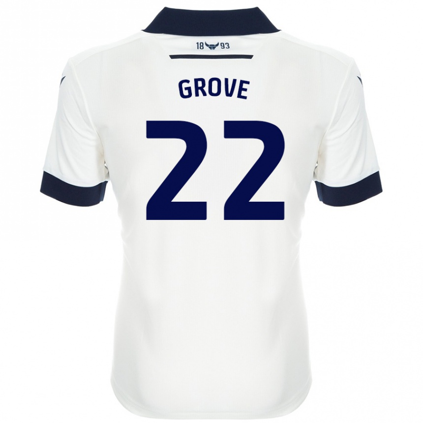 Niño Fútbol Camiseta Jade Grove #22 Blanco Azul Marino 2ª Equipación 2024/25