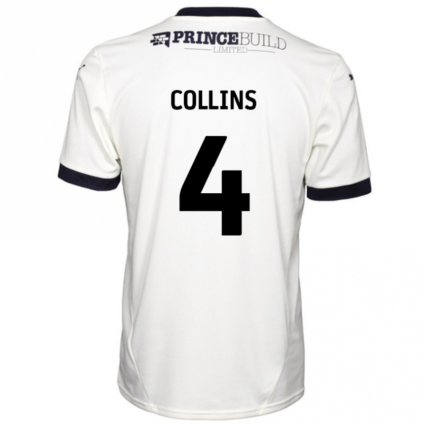 Niño Fútbol Camiseta Archie Collins #4 Blanquecino Negro 2ª Equipación 2024/25