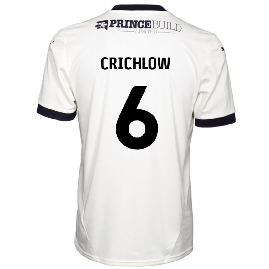 Niño Fútbol Camiseta Romoney Crichlow #6 Blanquecino Negro 2ª Equipación 2024/25